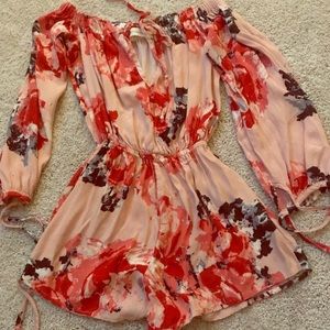 The Impecable Pig Floral off-the-shoulder Romper